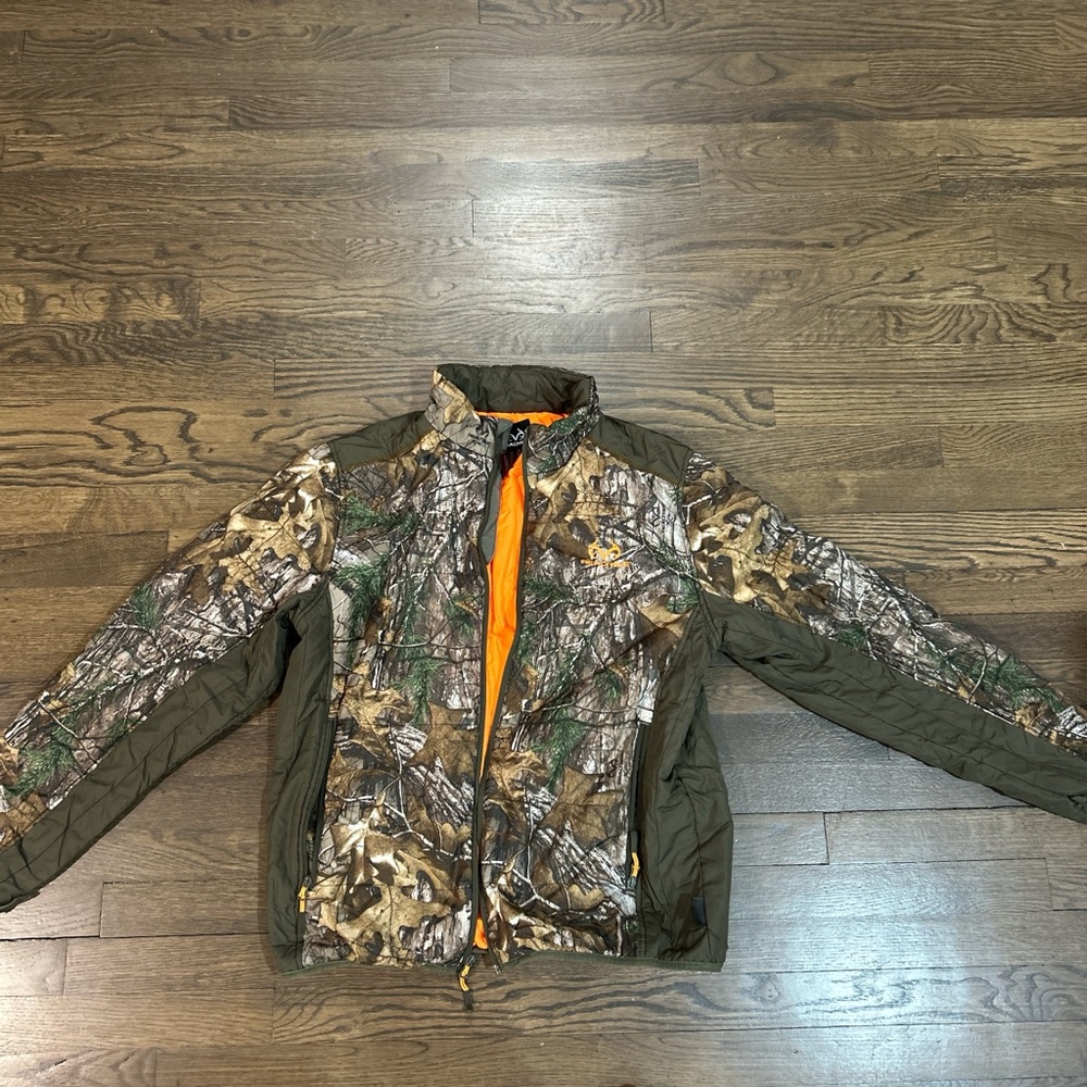 Realtree Camouflage Jacket with Orange Lining